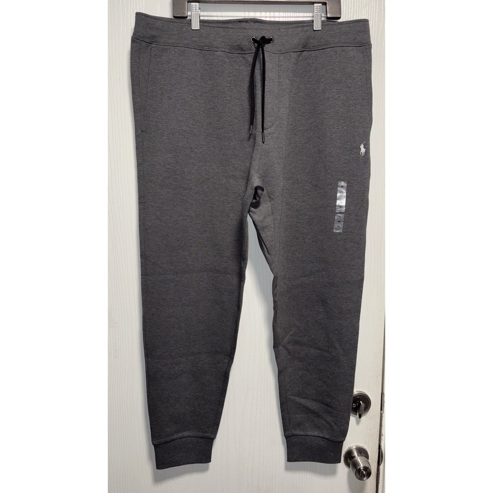 Polo Ralph Lauren Men's Gray Double Knit Jogger Tech Pants Drawstring‎ XXLarge